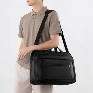 Men's Business Briefcase, Large Capacity 15.6-inch Laptop, Portable Crossbody, Business Travel, Commuting Shoulder Bag, Men's thumbnail-2