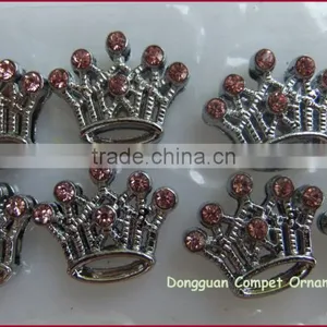 Diy Rhinestone Crystal Zinc Alloy Crown 10mm Slide Charm thumbnail-3