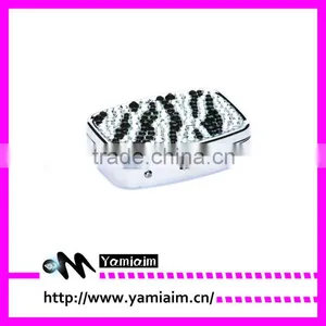 Rhinestone Crystal Bling Pill Box Zebra Design thumbnail-1