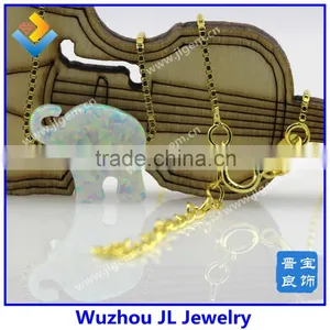 White Snow OP17 Synthetic Fashion Elephant Opal Gems Necklace Jewelry thumbnail-1