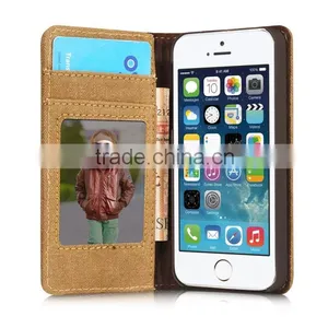 Caseme Jean Series Waterproof Woven Fabrics Case for Iphone SE/5/5S With Inner Card Slot Holder Wallet Flip Case for Iphone se thumbnail-6