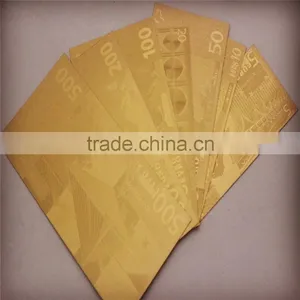 Gold Plated Banknotes Gold 24k Gold Embossing Euro / US Banknotes thumbnail-1