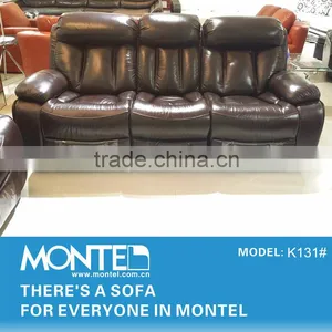 French White Leather Recliner Sofa thumbnail-5