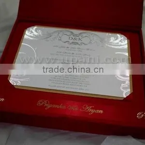 Red and Gold Embroidered Silk Invitation Box WHOLESALE thumbnail-5