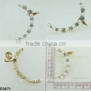 Latest Fashion Hot Sale New Design Clip Earring With Pearl E671 thumbnail-2