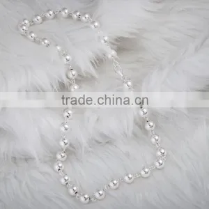 8mm Sterling Beads 925 Sterling Silver Neckalce in Stock thumbnail-4