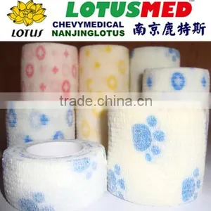 Patterned Cohesive Bandage Cotton Cohesive Flexible Bandages Elastic Crepe Bandage thumbnail-1