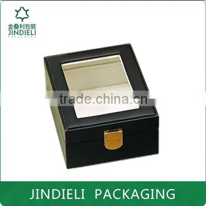 Black Wooden Leather Perfume Box Packaging thumbnail-1