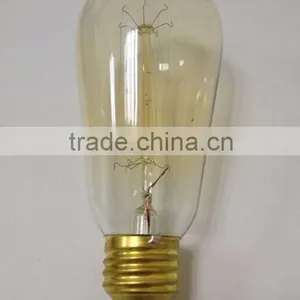 Incandescent Bulbs Light ST64 Amber Glass Brass Base thumbnail-1
