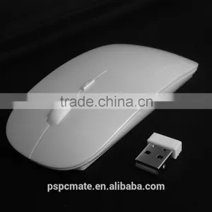 White Color Gloosy Finish Flat 2.4ghz Usb Wireless Optical Mouse Driver for Laptop and PC thumbnail-5