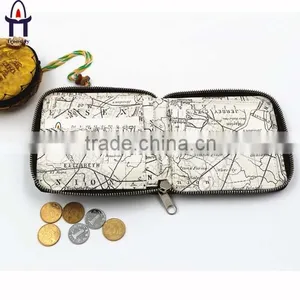 Brown Fabric Mens Wallet Black PU Money Clip Wallet for Men With Zipper Closure thumbnail-2