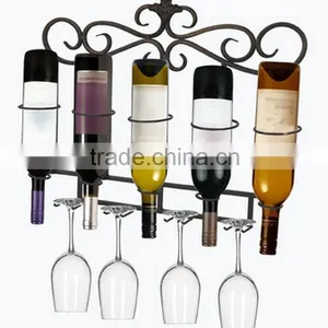 New Arrival 5 Bottle Holder Wall Mounted Wine Metal Display Rack thumbnail-1
