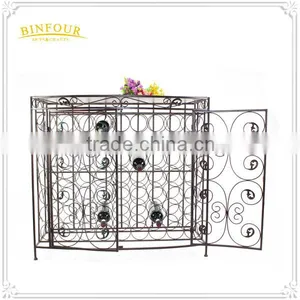Antique Style Black Metal Wine Rack Storage Bar Wine Rack Home Furniture thumbnail-2
