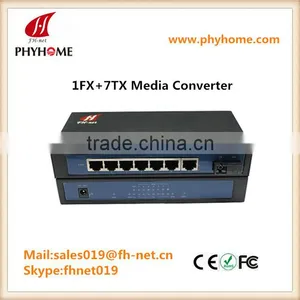 Web Management 1FX+7TX Media Converter 20 Km thumbnail-1