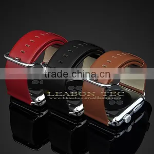 For Apple Watch Band, Genuine Leather Watch Band Strap With Adapter Adjustor thumbnail-1