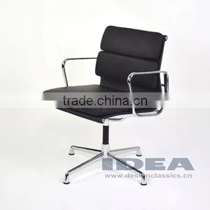 Replica Charles Charles Soft Pad Meeting Chair - Black Color Genuine Leather thumbnail-1