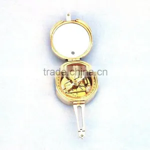 Nautical Solid Brass Compass Pocket Compass With Rosewood Box 13431 thumbnail-3