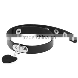 Wink Gal Trendy Chokers Necklaces Rock Style Leather Steam Punk Punk Heart Necklace Pendants thumbnail-5