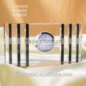 New Design Personalized Crystal Clock, Optical Glass Clock for Gifts thumbnail-1