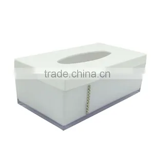 Rectangle Colored Plastic Translucent Tissue Box Cover With Diamond Inlaid thumbnail-2