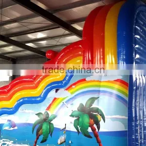 Large Inflatable Rainbow Water Slide for Pool Kids Play Slide thumbnail-3
