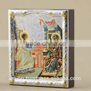 Greek & Russian Orthodox Wooden Icon. Annunciation. Small Size thumbnail-1