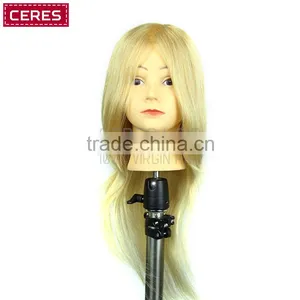 Blonde Long Hair Training Head for Hairdresser 18 Inch to 24 Inch thumbnail-1