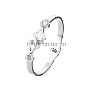 Wholesale Stainless Steel Round Roman Bumerals Bangles Jewelry Party Gift thumbnail-5
