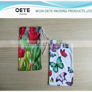 Heat Transfer Printing Microfiber Pouch With Single Drawstring for Eyeglass/phone/camera thumbnail-1