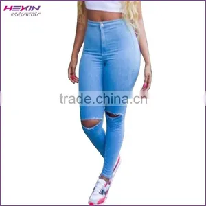 High Quality Factory Price Black Ripped Cheap Woman Fashion Jeans Factory Quality Choice thumbnail-6