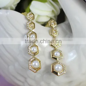 Kingman Fashion 14k Gold Spiky Snug Crystal Ball Earrings thumbnail-3