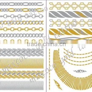 Mixcoco Metallic Tattoo Supply, Custom Body Jewelry Temporary Metallic Tattoo/water Transfer Printing Gold Tattoo Quality Choice thumbnail-6
