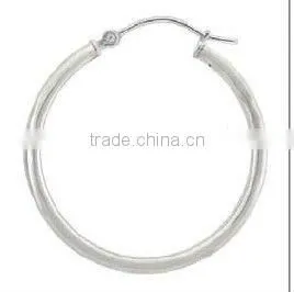 50mm Large Silver Hoop Earrings thumbnail-1