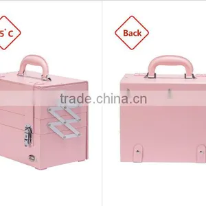 Gift Cute and Fancy Pink 4 Tier Waterproof Travel Toiletry Makeup Cosmetic Case Bag thumbnail-3