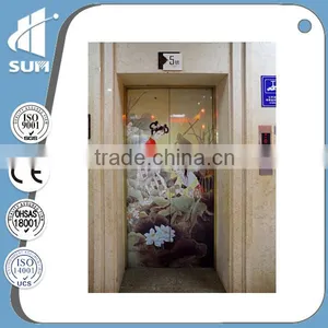 Speed 0.4m/s Etching Mirror Stainless Steel Home Hydraulic Lift Elevator thumbnail-1
