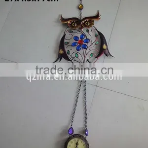 Wall Iron Owl Clock Decor thumbnail-2