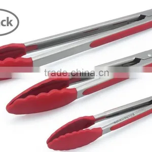 OEM Cooking Tools 430 Stainless Steel Handle Silicone BBQ Tong thumbnail-3