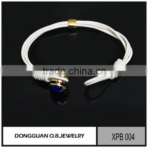 Adjustable Style Stainless Steel Material Leather Cord Bracelet thumbnail-2