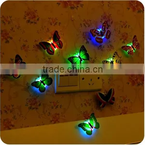 3D Wall Paper Stick on Baby Night Light Best Decoration Bedroom Butterfly Shape thumbnail-2