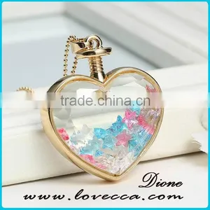 Real Dry Flower Glass Locket Necklace Pendant Terrarium Necklace thumbnail-3