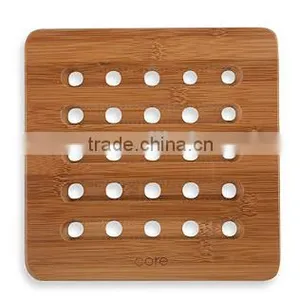2015 NEW Totally Weddding Gift Kitchen Set of 3 Bamboo Wood Tableware Trivet Coaster Placemat Set thumbnail-2