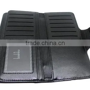 Unisex Multi Card Holder Long Wallet Soft Leather With Clasp Button thumbnail-2