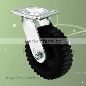 Roller Bearing 200mm Heavy Duty Black Rubber Caster Wheel thumbnail-1