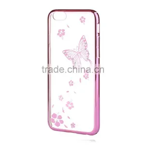 VOUNI Luxury Butterfly Bling PC Case for Iphone6s & 6s Plus,electroplating Mobile Phone Case thumbnail-1