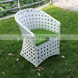 Big Hole Special White Rattan Wicker Garden Chairs and Table thumbnail-3