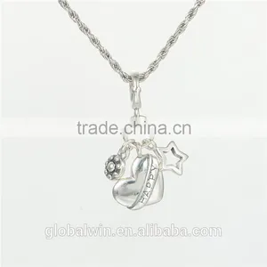 Heart Bracelet Charms European Charm Bracelet Necklace 100% Real 925 Sterling Silver S219 Aaa Cubic Zirconia thumbnail-1