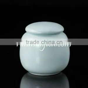 Top Quality 30g Light Blue Ceramic Tea Canister, Spice Container thumbnail-1