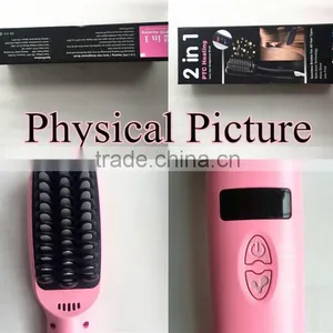New Design Electric Hair Straightening Brush With 2 in 1 Packaging thumbnail-4