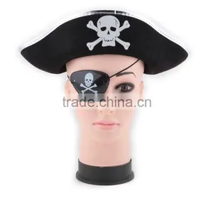 Cheap Promotional Black Gold Adult Kids Non-woven Party Pirate Hat thumbnail-3