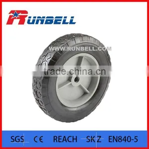 8"x1.75" Semi-Pneumatic Solid Lawnmower Wheels With Plastic Rim thumbnail-1